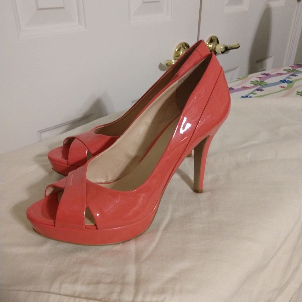 Nine West coral peep toe heels - Picture 2 of 8
